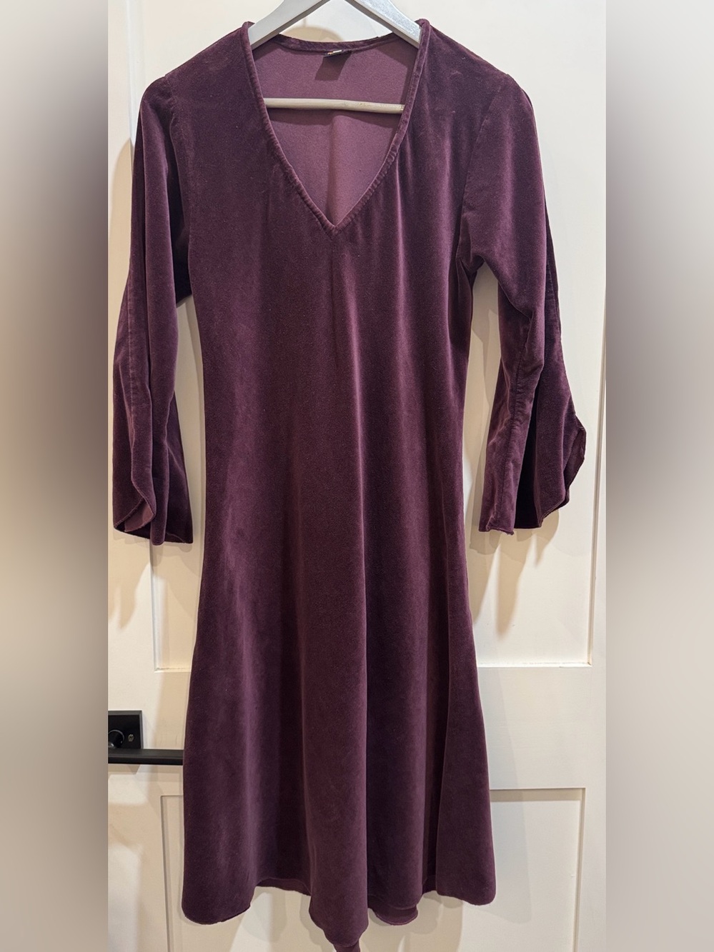 Purple Velvet Midi Dress Size Large